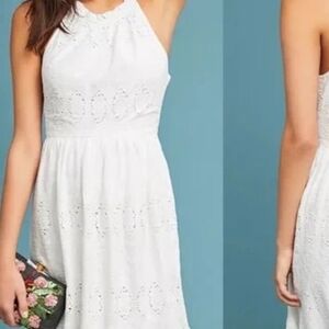 Maeve White Eyelet Midi Dress